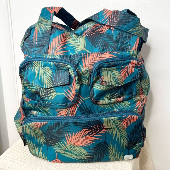 Lug Packable Puddle Jumper Tote in Tropical Ocean Print Lightweight Travel - Picture 6 of 14